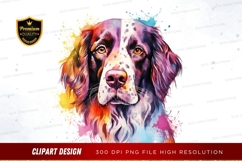 Colorful dog portrait clipart png Product Image 1