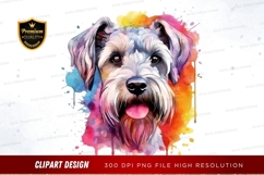 Vibrant schnauzer portrait clipart png Product Image 1