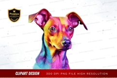Colorful dog portrait clipart png Product Image 1