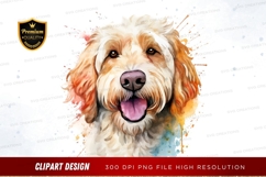 Happy golden doodle puppy clipart png Product Image 1