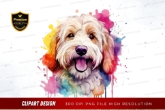 Happy dog with colorful splash Product Image 1
