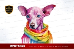 Colorful dog with scarf clipart png Product Image 1