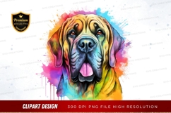 Colorful dog portrait clipart png Product Image 1
