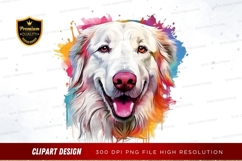Happy white dog with colorful background Product Image 1