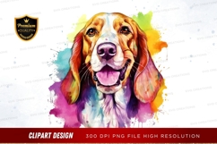Happy basset hound clipart png Product Image 1