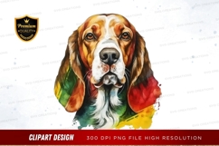 Colorful basset hound clipart png Product Image 1