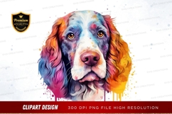 Colorful dog portrait clipart png Product Image 1