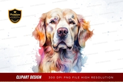 Golden retriever portrait clipart png Product Image 1