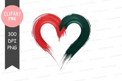 Divided heart clipart png Product Image 1