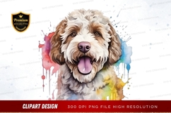 Happy puppy with colorful background clipart png Product Image 1