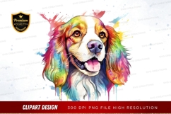 Colorful dog portrait clipart png Product Image 1