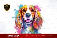 Vibrant dog portrait clipart png Product Image 1