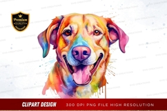 Vibrant dog portrait clipart png Product Image 1