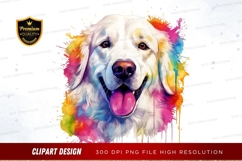 Happy dog with colorful splash Product Image 1