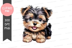 Cute yorkshire terrier puppy clipart png Product Image 1