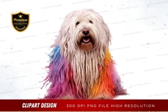 Happy dog with rainbow fur clipart png Product Image 1