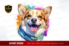 Happy corgi with colorful splash Product Image 1