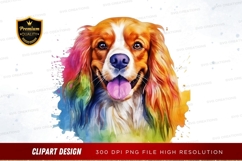 Happy dog with rainbow splash clipart png Product Image 1