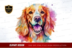 Vibrant dog portrait clipart png Product Image 1