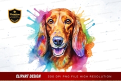 Vibrant dog portrait clipart png Product Image 1