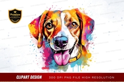 Colorful dog portrait clipart png Product Image 1