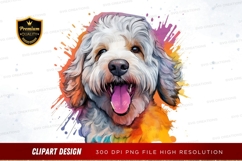 Happy dog with colorful splash Product Image 1