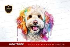 Happy rainbow dog clipart png Product Image 1