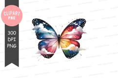 Colorful butterfly clipart png Product Image 1