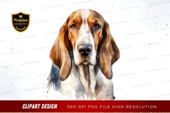 Watercolor portrait of a basset hound Product Image 1