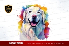 Happy golden retriever with colorful splash Product Image 1
