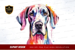 Colorful dog portrait clipart png Product Image 1