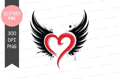 Heart with wings clipart png Product Image 1