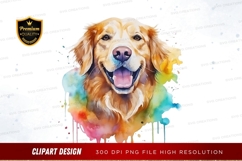 Happy golden retriever clipart png Product Image 1