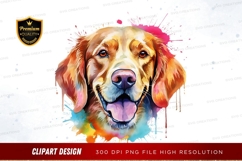 Happy golden retriever clipart png Product Image 1