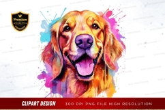Happy golden retriever clipart png Product Image 1