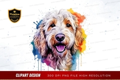 Happy dog with colorful splash Product Image 1