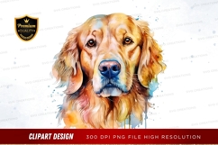 Golden retriever portrait clipart png Product Image 1