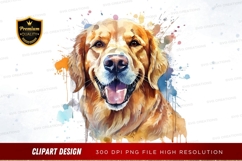 Happy golden retriever clipart png Product Image 1