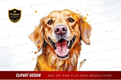 Happy golden retriever clipart png Product Image 1