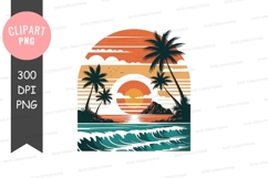 Tropical sunset clipart png Product Image 1