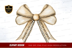Elegant beaded bow clipart png Product Image 1