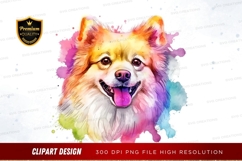 Happy pomeranian with colorful splash Product Image 1