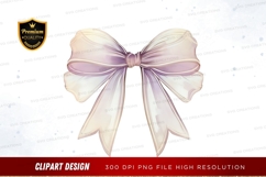 Elegant pastel bow clipart png Product Image 1