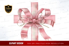 Pink ribbon bow clipart png Product Image 1