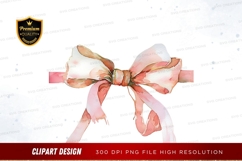 Elegant pink floral bow clipart png Product Image 1