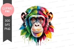 Colorful monkey clipart png Product Image 1