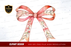 Elegant floral bow clipart png Product Image 1