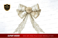 Elegant golden bow with lace Product Image 1