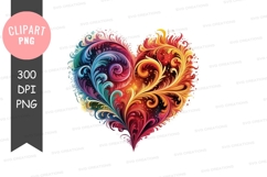 Colorful heart clipart png Product Image 1