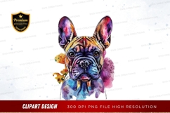 Colorful french bulldog clipart png Product Image 1